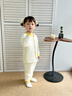馬卡樂(lè )秋冬嬰幼兒童空氣棉家居服套裝加厚保暖休閑外出服 黃色 100 曬單實(shí)拍圖