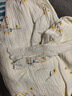 眠島新款睡裙女春秋季純棉雙層紗布縐紗清新少女風(fēng)長(cháng)袖裙子 香草白 S （155-162cm 105斤以?xún)龋?曬單實(shí)拍圖
