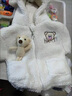 G.duck冷天適合0-4歲女寶寶穿的秋冬裝羊羔絨外套加絨嬰兒女童加厚棉衣 白色后背小熊 100 cm 曬單實(shí)拍圖