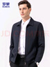 羅蒙外套男秋季商務(wù)男士翻領(lǐng)行政夾克上衣干部廳局風(fēng)爸爸裝i8藏青2XL 曬單實(shí)拍圖