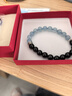 金石靈天然黑曜石海藍寶手串五行補水水晶手鏈轉運珠本命年生日禮物 曬單實(shí)拍圖