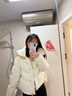 太平鳥(niǎo)2024冬季絎縫短泡芙羽絨服A1ACE431T 米白 XS 曬單實(shí)拍圖