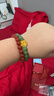 周六福金鑲玉碧玉轉運珠手串女金蓮足金手鏈 Y1913361 17cm生日禮物 曬單實(shí)拍圖