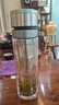 閩藍藍雙層玻璃杯茶水分離男士一鍵開(kāi)蓋便攜車(chē)載高硼硅耐高溫防摔泡茶杯 鋼本灰500ml【提繩款+升級加厚】 曬單實(shí)拍圖