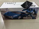 Kananga英國品牌兒童玩具男孩手勢感應變形遙控汽車(chē)生日新年禮物機器人 烤漆藍色【50cm四控跑車(chē)】升級新款 曬單實(shí)拍圖