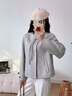 香影新中式雙面呢羊毛大衣女2025冬季新款呢子灰色國風(fēng)毛呢短外套 淺灰 S 155/80A/85-95斤 曬單實(shí)拍圖