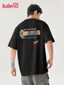 班尼路（Baleno）2025新款國潮短袖男夏季重磅純棉t恤男士五分袖寬松透氣上衣男款 曬單實(shí)拍圖