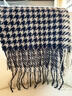 回力千鳥(niǎo)格仿羊絨圍巾女冬季2025新款加厚保暖高級感格子毛線(xiàn)圍脖披肩 藏藍 曬單實(shí)拍圖