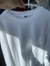 優(yōu)衣庫男裝女裝大師T AIRism棉混紡圓領(lǐng)T恤長(cháng)袖25秋冬新款479781 00 白色 XL 曬單實(shí)拍圖