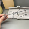 貝爾莎（bertha）張靚穎同款眼鏡近視女度數可配超輕金絲鈦架高級感橢圓銀框顯臉小 清冷銀框【張靚穎同款/反差感】 單買(mǎi)鏡架 曬單實(shí)拍圖