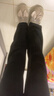 FILA FUSION斐樂(lè )潮牌針織長(cháng)褲女2025冬季新款時(shí)尚寬松加絨休閑褲 正黑色-BK L 170/70A/L 曬單實(shí)拍圖