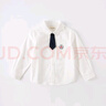 戴維貝拉（DAVE＆BELLA）中大童男童白色襯衫小男孩襯衣秋裝長(cháng)袖上衣 曬單實(shí)拍圖