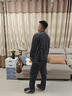 路讓宋男士珊瑚絨睡衣秋冬款加厚加絨保暖家居服男青少年學(xué)生家居服套裝 黑色 XL （建議120-140斤） 曬單實(shí)拍圖