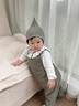 湯尼倍兒【醋酸羊毛棉】嬰兒背帶褲秋冬保暖可開(kāi)扣褲子寶寶連體褲 抹茶 90 90cm 曬單實(shí)拍圖
