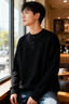 名創(chuàng  )優(yōu)品（MINISO）日系復古純色保暖亨利領(lǐng)毛衣男冬季休閑百搭長(cháng)袖針織衫 黑 L 曬單實(shí)拍圖