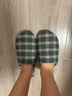無(wú)印良品（MUJI）男女通用 法蘭絨可水洗柔軟拖鞋 棉拖鞋 綠色 42 曬單實(shí)拍圖