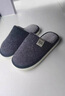 回力日系柔軟情侶棉拖秋冬家居室內保暖棉鞋男款HL0006藍色44-45碼 曬單實(shí)拍圖