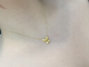 中國黃金（CHINA GOLD）黃金項鏈女足金蝴蝶結鈴蘭花純金吊墜生日圣誕節平安夜送女友老婆 足金鈴蘭花項鏈約4.2g【甄選禮盒】 曬單實(shí)拍圖