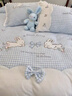 可愛(ài)兒童高級感加厚牛奶絨四件套冬季保暖珊瑚絨少女被套床上用品 小兔乖乖-加厚防靜電 1.8m 床單款 （被套200*230cm） 曬單實(shí)拍圖