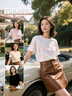 班尼路（Baleno）純棉短袖女2025新款休閑寬松薄款打底衫女裝四季款內搭T恤上衣服 曬單實(shí)拍圖