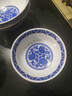 LICHEN 景德鎮青花玲瓏陶瓷碗牡丹花釉下彩中式瓷器米通餐具 微波爐適用 4.7英寸小碗 曬單實(shí)拍圖