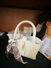 斤慕高級感包包女包2026春季新款百搭手提水桶包輕奢質(zhì)感流行子母包 米白色【含絲帶】 曬單實(shí)拍圖