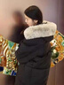 瑞秋兒（RUIQIUER）連帽羽絨服女裝中長(cháng)款2025冬裝新款韓版大毛領(lǐng)時(shí)尚加厚白鴨絨外套 黑色（真狐貍毛領(lǐng)） S 90-120斤 曬單實(shí)拍圖