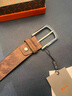 ELLE HOMME男士皮帶時(shí)尚針扣腰帶 頭層牛皮休閑褲帶1415棕色 生日禮物男 曬單實(shí)拍圖