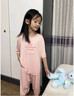 頂瓜瓜兒童睡衣夏季薄款男童冰絲家居服套裝女童透氣防蚊中大童空調服 藍色 130（115-125cm,44-60斤） 曬單實(shí)拍圖