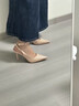 ZARA2025秋季新品裸色尖頭漆皮淺口高跟鞋細跟涼鞋露跟穆勒鞋性感 裸色 39 曬單實(shí)拍圖