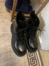 哈森（Harson）頭層牛皮冬季男士馬丁靴真皮百搭加絨保暖黑色皮靴厚底休閑雪地靴 黑色 加絨 系帶 41 (255mm) 皮鞋尺碼 曬單實(shí)拍圖