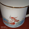 景德鎮（jdz）陶瓷茶杯家用描金帶蓋茶漏杯簡(jiǎn)約馬克杯高檔禮物送朋友好運錦鯉 曬單實(shí)拍圖
