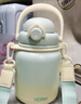 膳魔師（THERMOS）噸噸桶大肚杯316L不銹鋼大容量?jì)和乇斩Y物TEMA 蜜瓜泡泡附杯帶吸管 950ml 熱賣(mài)推薦 曬單實(shí)拍圖