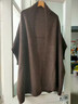 恒源祥羊絨披肩女寬松外搭女針織百搭保暖慵懶開(kāi)衫斗篷蝙蝠袖時(shí)尚外套 摩卡棕 均碼 曬單實(shí)拍圖