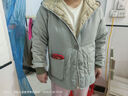 皮爾卡丹（pierre cardin）連帽棉服女士棉襖秋冬新款保暖大碼輕薄加棉外套棉衣減齡顯瘦女裝 淺灰色 XL【130-145斤】 曬單實(shí)拍圖