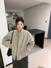 棉致飛行員棒球服小眾夾克外套女秋冬季新款寬松oversize休閑開(kāi)衫上衣 XX03灰色【高品質(zhì)】 L 115-130斤 曬單實(shí)拍圖