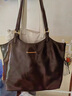 皓娥通勤包包女大容量韓版慵懶風(fēng)單肩手提背包軟皮腋下包文藝托特包 咖色 曬單實(shí)拍圖