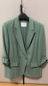 伊芙麗輕薄西裝2024秋裝高級感設計感氣質(zhì)通勤休閑醋酸西服外套女 綠色 S 155/80A 曬單實(shí)拍圖