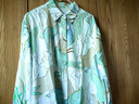 鄂爾多斯1980早春桑蠶絲小鹿印花輕薄襯衫 嫩草綠 L 165/88A 曬單實(shí)拍圖