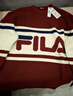 FILA 斐樂(lè )官方情侶款編織衫2025冬新款時(shí)尚休閑寬松撞色套頭毛衣 深褐酒紅-WI M 170/92A/M 曬單實(shí)拍圖