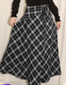 Olrain歐芮兒慵懶百搭裙2025秋季新款維希格子設計感不規則半身裙 黑白格子 M 160/68A/M 曬單實(shí)拍圖