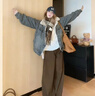 JRET棉服女冬裝新款2025冬季韓版寬松棉衣休閑夾克加絨加厚牛仔外套女 牛仔外套 高質(zhì)量 加絨 S (建議100斤內) 曬單實(shí)拍圖
