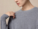 鄂爾多斯1980純羊絨圓領(lǐng)簡(jiǎn)約純色針織衫女裝休閑舒適羊絨衫秋冬 冰灰 L 165/88A 曬單實(shí)拍圖