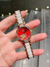 歐品客瑞士手表大牌高級感女士全自動(dòng)機械表防水夜光美人魚(yú)腕表送女朋友 藍寶石表鏡-進(jìn)口機芯-氣質(zhì)紅女表 曬單實(shí)拍圖