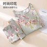 古今（GUJIN）夏季新品綿綢睡衣女青年媽媽清新短袖睡褲遛彎大碼可外穿套裝4XL 曬單實(shí)拍圖