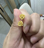 周六福（ZLF）  黃金耳飾女款足金999玫瑰花閃砂鏤空耳釘 計價(jià) 2.80g 曬單實(shí)拍圖