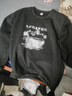 貓霓長(cháng)袖T恤男秋冬季圓領(lǐng)打底衫衣服男女情侶青少年寬松加絨衛上衣 黑色 XL 【建議體重115-145斤左右】 曬單實(shí)拍圖
