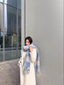 回力圍巾女冬季保暖圍脖百搭格子長(cháng)款圍巾加大厚披肩送女朋友禮物圍巾 藍色 曬單實(shí)拍圖