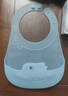 好伊貝（HOY BELL）嬰兒圍兜寶寶吃飯飯兜兒童硅膠圍嘴防水立體吃飯兜口水巾 小恐龍圍兜藍色 曬單實(shí)拍圖