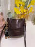 YUYULA牛皮包包女包斜挎水桶包通勤輕奢單肩包生日禮物高級感送女友老婆 曬單實(shí)拍圖